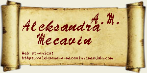 Aleksandra Mećavin vizit kartica